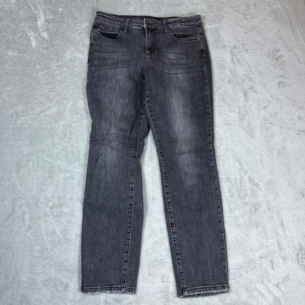 Judy Blue Jeans Womens 9/29 (Fits 30x27) Boyfriend Fit Grey Stretch Fade Whisker